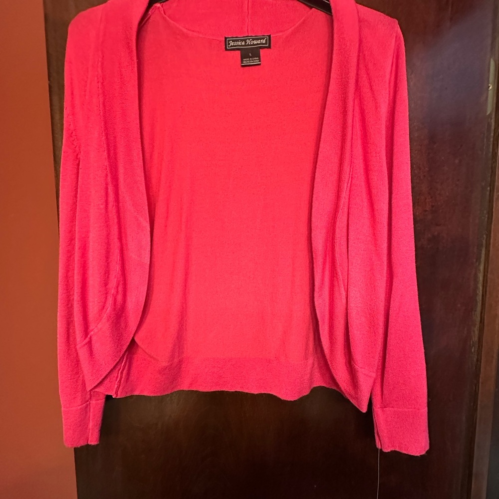 Jessica Howard Women's Bright Pink Cardigan